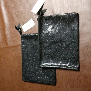 Lane Bryant Zippered Black Glitter Flat Bag New with Tags - 2 bags
